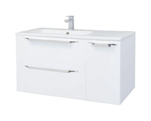 Приобрести Тумба с раковиной белый глянец 90 см Bellezza Луиджи 4639215272016 + 4660018641914 в магазине сантехники Santeh-Crystal.ru
