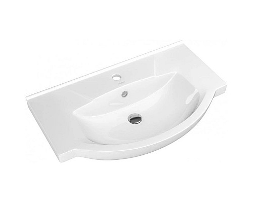 Купить Тумба с раковиной бежевый глянец/белый глянец 76 см Bellezza Мари 4632912000227 + 4620008197371 в магазине сантехники Santeh-Crystal.ru