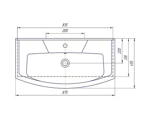 Приобрести Тумба с раковиной белый глянец 87,5 см Bellezza Мари 4632914000010 + 4620008197456 в магазине сантехники Santeh-Crystal.ru