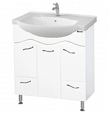 Тумба с раковиной белый глянец 76 см Bellezza Мари 4632912000012 + 4620008197371