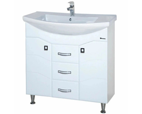 Заказать Тумба с раковиной белый глянец 76 см Bellezza Джулия 4631212000012 + 4620008197371 в магазине сантехники Santeh-Crystal.ru