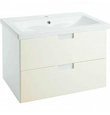 Тумба с раковиной бежевый глянец/белый глянец 80 см Bellezza Пегас 4630413270071 + 4690311045416