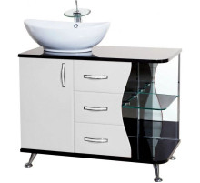 Тумба с раковиной белый глянец/черный глянец 91 см Bellezza Рио 4633615142269 + 4620008193823