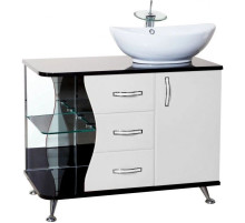 Тумба с раковиной белый глянец/черный глянец 91 см Bellezza Рио 4633615141262 + 4620008193823