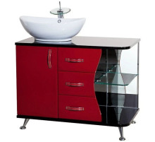 Тумба с раковиной красный глянец/черный глянец 91 см Bellezza Рио 4633615142214 + 4620008193823
