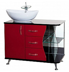 Тумба с раковиной красный глянец/черный глянец 91 см Bellezza Рио 4633615142214 + 4620008193823