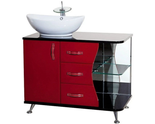 Заказать Тумба с раковиной красный глянец/черный глянец 91 см Bellezza Рио 4633615142214 + 4620008193823 в магазине сантехники Santeh-Crystal.ru