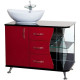 Заказать Тумба с раковиной красный глянец/черный глянец 91 см Bellezza Рио 4633615142214 + 4620008193823 в магазине сантехники Santeh-Crystal.ru