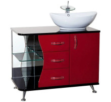 Тумба с раковиной красный глянец/черный глянец 91 см Bellezza Рио 4633615141217 + 4620008193823