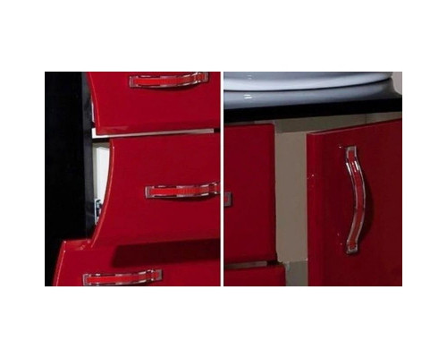 Купить Тумба с раковиной красный глянец/черный глянец 91 см Bellezza Рио 4633615141217 + 4620008193823 в магазине сантехники Santeh-Crystal.ru