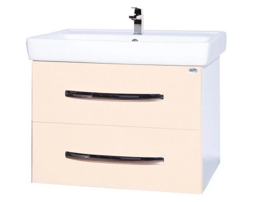 Заказать Тумба с раковиной бежевый глянец/белый глянец 80 см Bellezza Рокко 4635313670075 + 4620000148579 в магазине сантехники Santeh-Crystal.ru