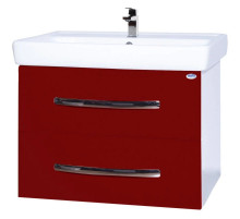 Тумба с раковиной красный глянец/белый глянец 80 см Bellezza Рокко 4635313670037 + 4620000148579