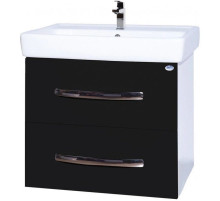 Тумба с раковиной черный глянец/белый глянец 80 см Bellezza Рокко 4635313670044 + 4620000148579