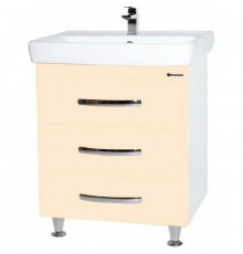 Тумба с раковиной бежевый глянец/белый глянец 80 см Bellezza Рокко 4635313660076 + 4620000148579