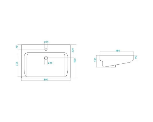 Приобрести Тумба с раковиной красный глянец/белый глянец 80 см Bellezza Рокко 4635313660038 + 4620000148579 в магазине сантехники Santeh-Crystal.ru