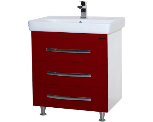 Приобрести Тумба с раковиной красный глянец/белый глянец 80 см Bellezza Рокко 4635313660038 + 4620000148579 в магазине сантехники Santeh-Crystal.ru