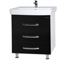 Тумба с раковиной черный глянец/белый глянец 80 см Bellezza Рокко 4635313660045 + 4620000148579