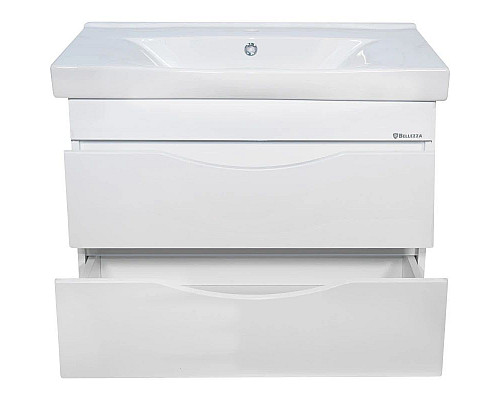 Приобрести Тумба с раковиной белый глянец 80,5 см Bellezza Санриса 4630113180014 + 4690311076878 в магазине сантехники Santeh-Crystal.ru