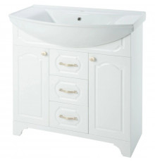 Тумба с раковиной белый глянец 86,5 см Bellezza Тиффани 4630514110016 + 4620008197357