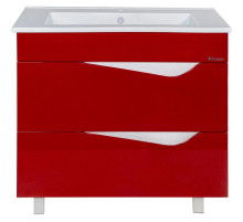 Тумба с раковиной красный глянец/белый глянец 85 см Bellezza Эйфория 4639114660037 + 4640021062227