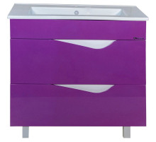 Тумба с раковиной фиолетовый глянец/белый глянец 85 см Bellezza Эйфория 4639114660419 + 4640021062227