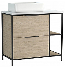 Тумба дуб/черный 80,4 см Cersanit Bosquet A63012