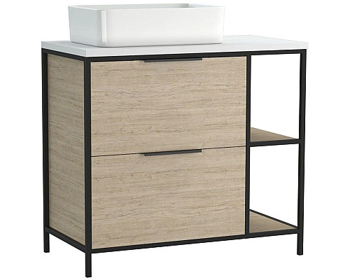 Купить Тумба дуб/черный 80,4 см Cersanit Bosquet A63012 в магазине сантехники Santeh-Crystal.ru