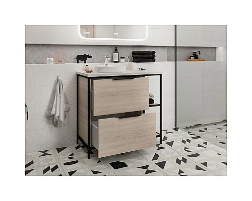 Купить Тумба дуб/черный 80,4 см Cersanit Bosquet A63012 в магазине сантехники Santeh-Crystal.ru