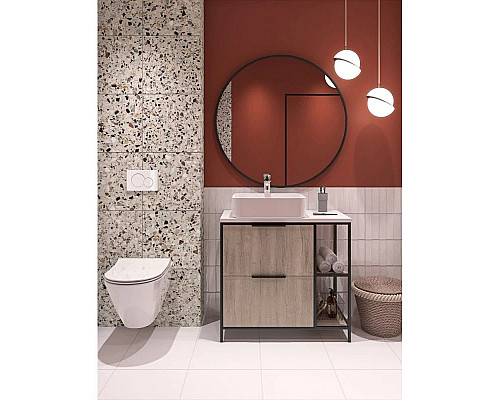 Купить Тумба дуб/черный 80,4 см Cersanit Bosquet A63012 в магазине сантехники Santeh-Crystal.ru