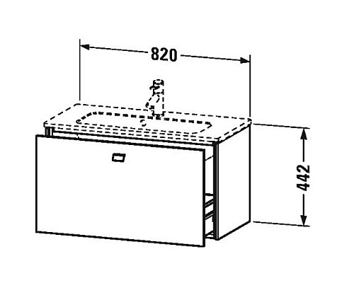 Купить Тумба белый матовый 82 см Duravit Brioso BR401101818 в магазине сантехники Santeh-Crystal.ru