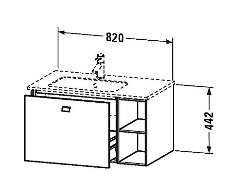 Приобрести Тумба темный орех 82 см Duravit Brioso BR401201021 в магазине сантехники Santeh-Crystal.ru