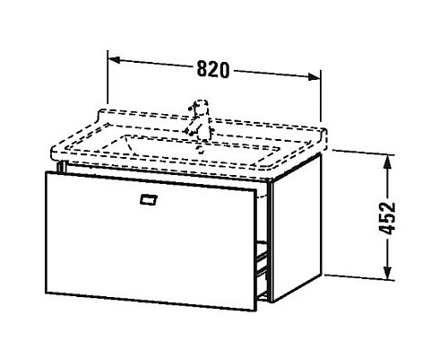 Заказать Тумба графит матовый 82 см Duravit Brioso BR404201049 в магазине сантехники Santeh-Crystal.ru