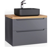 Тумба серый матовый 80 см Jorno Wood Wood.01.80/P/GR + Wood.06.80/LW