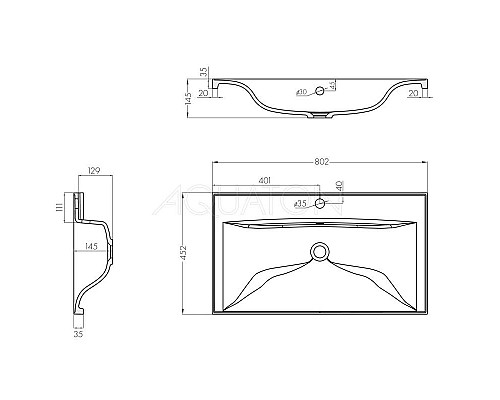 Купить Тумба с раковиной белый глянец 80,2 см Акватон Диор 1A1678K2DR010 в магазине сантехники Santeh-Crystal.ru