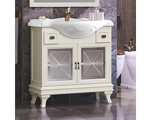 Заказать Тумба с раковиной слоновая кость 86 см Opadiris Борджи в магазине сантехники Santeh-Crystal.ru