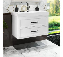 Тумба с раковиной белый матовый 81 см подвесная Opadiris Вегас