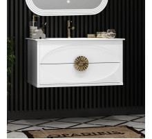Тумба с раковиной белый глянец/золото 91 см Opadiris Ибица