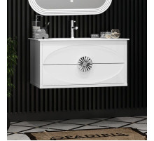 Тумба с раковиной белый глянец/хром 91 см Opadiris Ибица