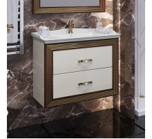 Тумба с раковиной белый золотая патина 80 см Opadiris Карат