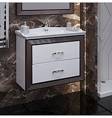 Тумба с раковиной белый серебряная патина 80 см Opadiris Карат