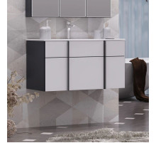 Тумба с раковиной белый/антрацит 91 см Opadiris Кристалл