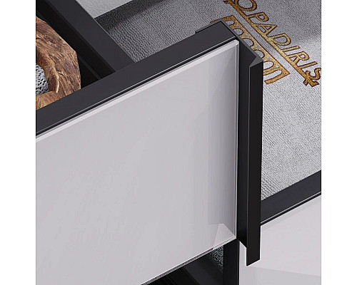 Приобрести Тумба с раковиной белый/антрацит 91 см Opadiris Кристалл в магазине сантехники Santeh-Crystal.ru