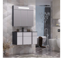 Комплект мебели белый/антрацит 91 см, раковина антрацит Opadiris Кристалл
