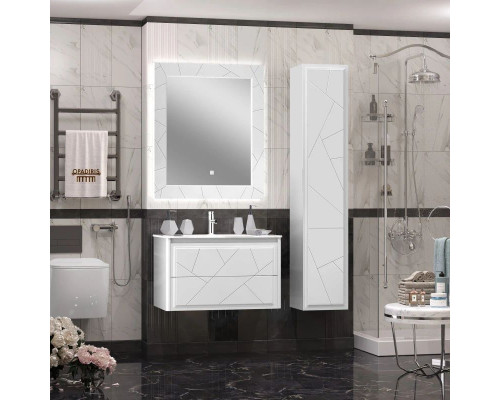Купить Комплект мебели белый матовый 91 см Opadiris Луиджи в магазине сантехники Santeh-Crystal.ru