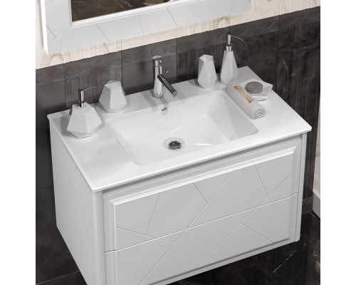 Купить Комплект мебели белый матовый 91 см Opadiris Луиджи в магазине сантехники Santeh-Crystal.ru