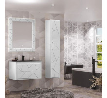 Комплект мебели белый матовый 91 см, раковина антрацит Opadiris Луиджи