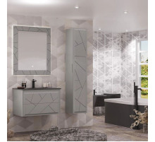 Комплект мебели серый матовый 91 см, раковина антрацит Opadiris Луиджи