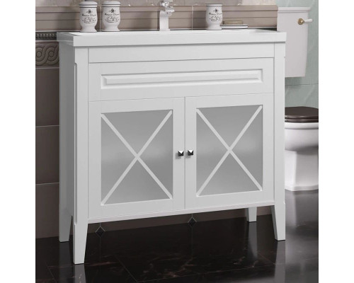 Купить Тумба с раковиной белый матовый 90 см Opadiris Палермо в магазине сантехники Santeh-Crystal.ru