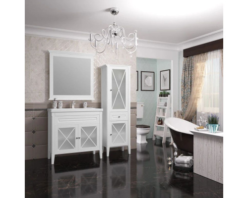 Купить Тумба с раковиной белый матовый 90 см Opadiris Палермо в магазине сантехники Santeh-Crystal.ru