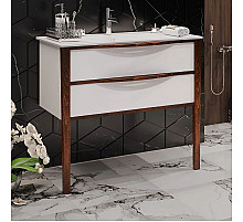 Тумба с раковиной белый глянец/светлый орех 91 см Opadiris Риголетто